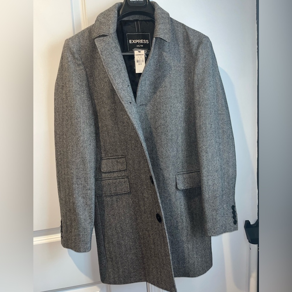 Express Men's Charcoal Trench Coat